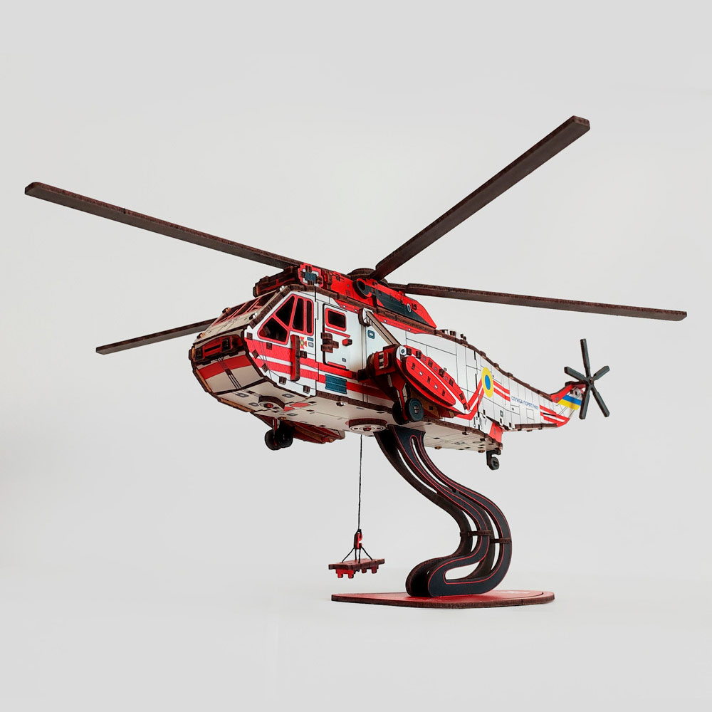 Рятувальний вертоліт Sea King 3d-пазл з дерева купити в Україні